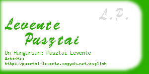 levente pusztai business card